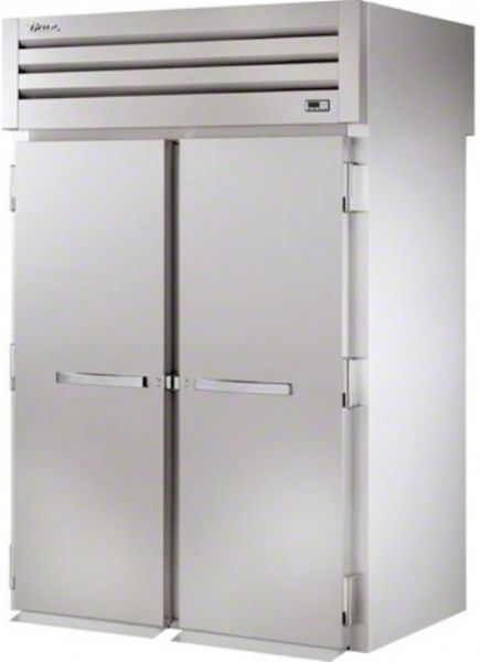 True STR2RRT89-2S-2S Pass-Thru Solid Door Roll-In Refrigerator, 9.5 Amps, Top Compressor Location, Solid Door Type, 1/2 Horsepower, 60 Hz, 4 Number of Doors, Swing Opening Style, Pass-Through, 1 Phase, 33F - 38F Temperature, 115 Voltage,  Stainless steel door, front and sides on the exterior, Eco-friendly, CFC-refrigeration, 88.75