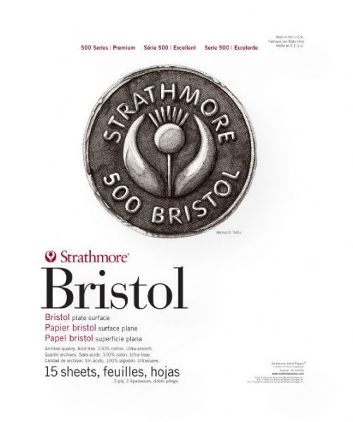 Strathmore 235-74 Series 500 4-Ply Plate Surface Sheets 23 x 29; Created in 1893, this 100% cotton bristol is an industry standard; Plate surface has an ultra-smooth finish that is unsurpassed for detailed work with technical pen, airbrush, and marker; Vellum surface has a toothy finish that is excellent for pencil, charcoal, pastel, and oil pastel as well as pen, airbrush, and light washes; UPC 012017562044 (STRATHMORE23574 STRATHMORE-23574 500-SERIES-235-74 STRATHMORE/235/74 ARTWORK)