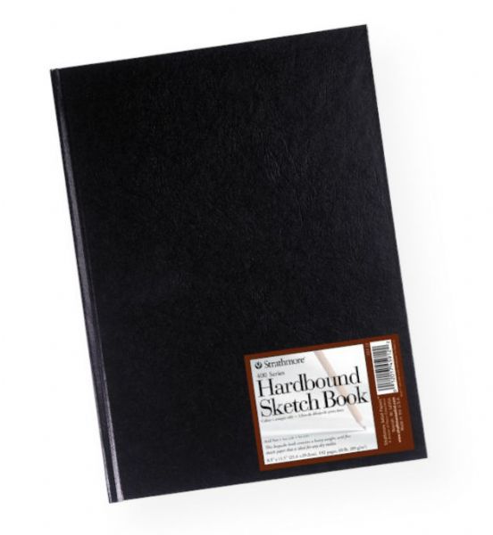 Strathmore 297-012 Series 400 Hardbound Sketch Book 8.5 x 11.5; Featuring 400 series sketch paper in an attractive black hardbound book; 192 pages; 60 lb; Acid-free; Shipping Weight 1.92 lb; Shipping Dimensions 8.5 x 11.5 x 0.75 in; UPC 012017459122 (STRATHMORE297012 STRATHMORE-297012 400-SERIES-297-012 STRATHMORE/297/012 SKETCHING)