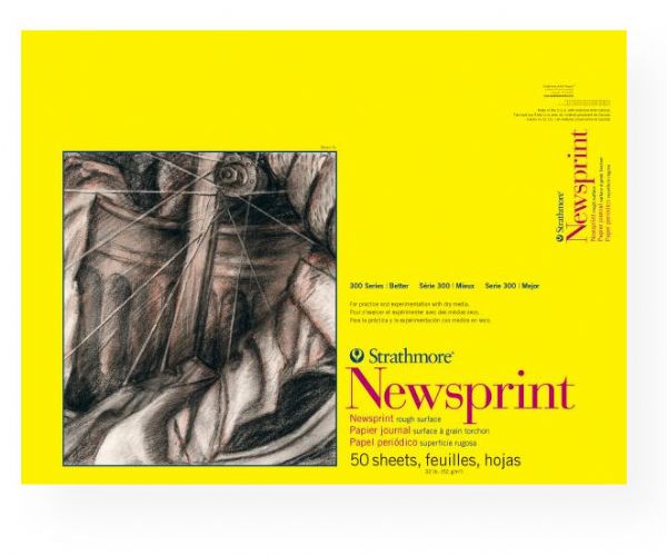 Strathmore 307-418 Series 300 Rough Tape Bound Newsprint Pad 18