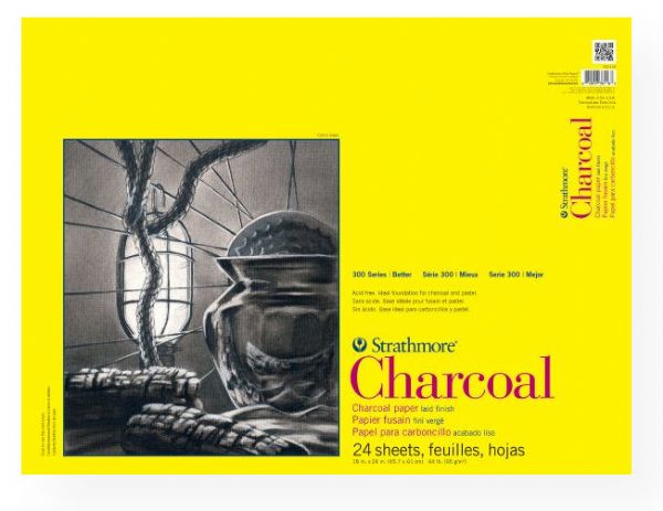 Strathmore 330-118 Series 300 White Glue Bound Charcoal Pad 18