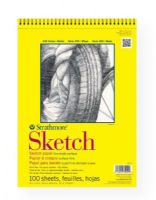 Strathmore 350-9 Series 300 Wire Bound Sketch Pad 9" x 12"; A lightweight sketch paper with a fine tooth surface suited for classroom experimentation, practice of techniques, or quick studies with any dry media; 50 lb; Acid-free; Wirebound, 100 sheets; 9" x 12"; Shipping Weight 1.36 lb; Shipping Dimensions 9.00 x 12.00 x 0.5 in; UPC 012017350092 (STRATHMORE3509 STRATHMORE-3509 300-SERIES-350-9 STRATHMORE/3509 ARTWORK) 