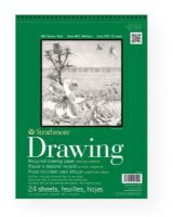 Strathmore 443-9 Series 400 Wire Bound Recycled Drawing Pad 9" x 12"; This bright white drawing paper is rated very good for graphite pencil, colored pencil, charcoal, and sketching stick; Also rated good for soft pastel, oil pastel, marker, and pen and ink; Contains 30% post-consumer fiber; Pads feature micro-perforated sheets; Medium surface, 80 lb; Acid-free; 24 sheets; 9" x 12"; Shipping Weight 0.8 lb; UPC 012017443091 (STRATHMORE4439 STRATHMORE-4439 400-SERIES-443-9 STRATHMORE/4439 ARTWORK) 
