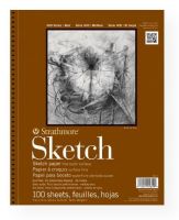 Strathmore 455-3 Series 400 Wire Bound Sketch Pad 9" x 12"; This general purpose, heavyweight sketch paper is intended for practice of techniques, quick studies, and preliminary drawing with any dry media; Micro-perforated sheets; 60 lb; Acid-free; 100 sheet pad; 9" x 12"; Shipping Weight 1.85 lb; Shipping Dimensions 9.38 x 12.00 x 0.75 in; UPC 012017455094 (STRATHMORE4553 STRATHMORE-4553 400-SERIES-455-3 STRATHMORE/455/3 ARTWORK CRAFTS) 