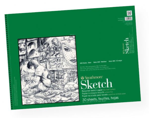 Strathmore 457-18 Series 400 Wire Bound Recycled Sketch Pad 18