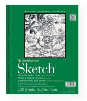 Strathmore 457-5 Series 400 Wire Bound Recycled Sketch Pad 5.5" x 8.5"; Strathmore's most popular sketch pad! This heavyweight sketch paper is ideal for experimentation, perfecting techniques, and preliminary drawing with any dry media; Contains 30% post-consumer fiber; Micro-perforated sheets (except on ST457-3); 60 lb; Acid-free; 100 sheets; 5.5" x 8.5"; Shipping Weight 0.72 lb; UPC 012017457050 (STRATHMORE4575 STRATHMORE-4575 400-SERIES-457-5 STRATHMORE/4575 ARTWORK) 