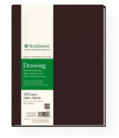 Strathmore 465-8 Series 400 Sewn Bound 8.5" x 11" Recycled Drawing Art Journal; Durable Smyth-sewn binding allows pages to lay flatter; Sophisticated look with lightly textured, matte cover in dark chocolate brown; Bright white drawing paper has a very good rating for graphite pencil, colored pencil, charcoal, and sketching stick; UPC 012017465086 (STRATHMORE4658 STRATHMORE-4658 400-SERIES-465-8 STRATHMORE/4658 SKETCHING DRAWING PAPER) 