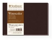 Strathmore 467-5 Series 400 Sewn Bound Watercolor Art Journal 8.5" x 5.5"; Durable Smyth-sewn binding allows pages to lay flatter; Sophisticated look with lightly textured, matte cover in dark chocolate brown; Intermediate grade watercolor paper has a strong surface for watercolor, gouache, and acrylic; UPC 012017467059 (STRATHMORE4675 STRATHMORE-4675 400-SERIES-467-5 STRATHMORE/4675 ARTWORK) 