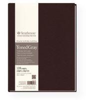 Strathmore 469-108 Series 400 Sewn Bound Toned Gray 8.5" x 11" Sketch Art Journal; Durable Smyth-sewn binding allows pages to lay flatter; Sophisticated look with lightly textured, matte cover in dark chocolate brown; Toned sketch paper is ideal for light and dark media, including graphite, chalk, charcoal, sketching stick, marker, china marker, colored pencil, pen and white gel pen; UPC 012017469183 (STRATHMORE469108 STRATHMORE-469108 400-SERIES-469-108 DRAWING SKETCHING) 