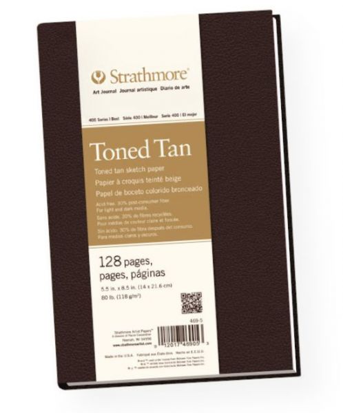 Strathmore 469-5 Series 400 Sewn Bound Toned Tan Sketch Art Journal 5.5