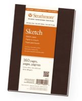 Strathmore 480-5 Series 400 Soft Cover Sketch Journal 5.5" x 8"; General purpose, heavyweight sketch paper with with medium surface for graphite pencil, colored pencil, charcoal, sketching stick, soft pastel and oil pastel; Velvety soft cover in rich dark brown with Smyth-sewn binding to allow book to open wide and lay flatter; Acid-free; 60 lb/89g; 160 pages; Shipping Weight 0.55 lb; UPC 012017480058 (STRATHMORE4805 STRATHMORE-4805 400-SERIES-480-5 STRATHMORE/4805 4805 ARTWORK SKETCHING) 