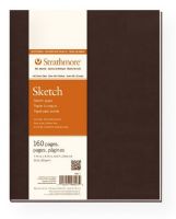 Strathmore 480-7 Series 400 Soft Cover Sketch Journal 7.75" x 9.75"; General purpose, heavyweight sketch paper with with medium surface for graphite pencil, colored pencil, charcoal, sketching stick, soft pastel and oil pastel; Velvety soft cover in rich dark brown with Smyth-sewn binding to allow book to open wide and lay flatter; Acid-free; 60 lb/89g; 160 pages; Shipping Weight 0.9 lb; UPC 012017480072 (STRATHMORE4807 STRATHMORE-4807 400-SERIES-480-7 STRATHMORE/480/7 SKETCHING) 