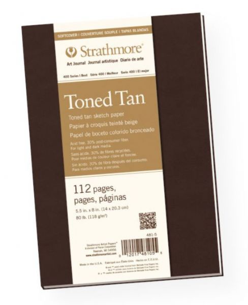 Strathmore 481-5 Series 400 Soft Cover Toned Tan Sketch Journal 5.5