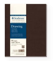 Strathmore 482-7 Series 400 Soft Cover Drawing Journal 7.75" x 9.75"; Cream colored drawing paper with medium surface is ideal for sketching and finished work in graphite pencil, colored pencil, charcoal, sketching stick, pen & ink, marker, soft pastel, and oil pastel; Velvety soft cover in rich dark brown with Smyth-sewn binding to allow book to open wide and lay flatter; Acid-free; 80 lb/130g; 96 pages; UPC 012017482076 (STRATHMORE4827 STRATHMORE-4827 400-SERIES-482-7 STRATHMORE/482/7 DRAWING) 