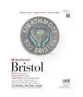 Strathmore 580-62 Series 500 2-Ply 11 x 14 Vellum Tape Bound Bristol Pad; Created in 1893, this 100% cotton bristol is an industry standard; Plate surface has an ultra-smooth finish that is unsurpassed for detailed work with technical pen, airbrush, and marker; UPC 012017667114 (STRATHMORE58062 STRATHMORE-58062 500-SERIES-580-62 STRATHMORE-58062 DRAWING MARKER) 