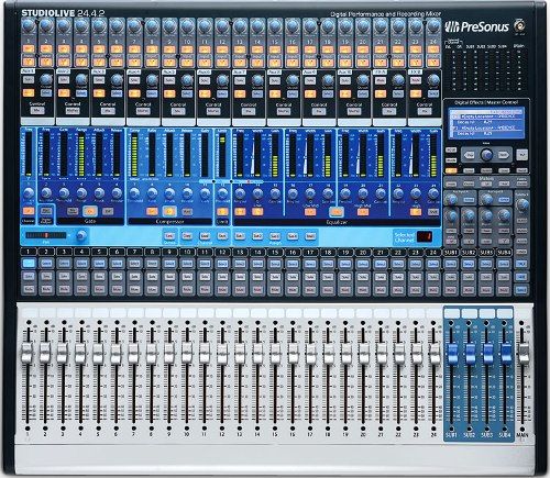 PreSonus StudioLive 24.4.2 Performance and Recording Digital Mixer, 24 mic/line inputs with high-headroom Class A XMAX mic preamplifiers, 4 subgroups, Stereo/mono main out, 10 auxiliary mixes, 32-in/26-out FireWire digital recording interface (24-bit/44.1 kHz and 48 kHz), Studio One Artist Digital Audio Workstation software for Mac and PC (STUDIOLIVE2442 STUDIOLIVE24-4-2 STUDIOLIVE-24.4.2 STUDIOLIVE24.4 STUDIOLIVE24)