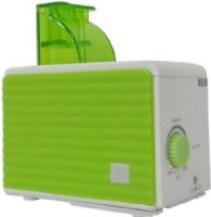 Sunpentown SU-1053G Personal Humidifier, Green & White, Cool mist (ultrasonic technology), 3 bottle adapters included, 120cc/hour humidity output, Adjustable mist, Uses water bottle instead of water tank, Water low indicator, Quiet operation, Low power consumption, Noise level @ 1ft 30.66 highest/30.68 lowest, UL listed AC adapter, UPC 876840005693 (SU1053G SU 1053G SU-1053) 