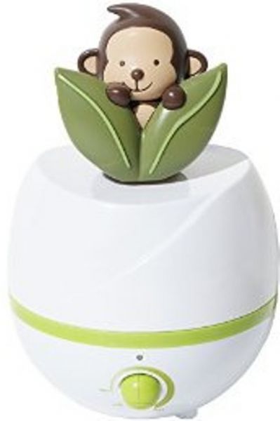 Sunpentown SU-2541 Adorable Monkey Ultrasonic Humidifier, Cool mist - ultrasonic technology, 2.5 liters tank capacity, Designed for rooms up to 450 sq. ft., 3 misting outlets - top, left and right, 120V / 60Hz Input voltage, 23W Power consumption, Green / White Color, High humidity output, Silent operation, Adjustable mist intensity, Auto shut-off protection, Easy fill water tank with water level indicator, UPC 0876840012448 (SU2541 SU-2541 SU 2541)