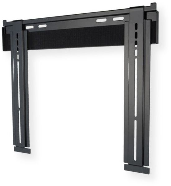 Peerless SUF640P Universal Ultra Slim Flat Wall Mount; Black; Mounts to wood studs, concrete, cinder block or metal studs (metal stud accessory required); Comes with fastener pack with all necessary display attachment hardware; Horizontal adjustment of up to 6