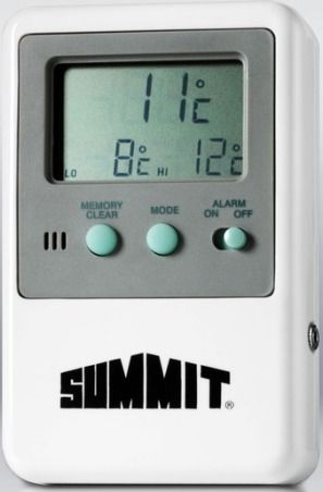 Summit ALARM Externally Mounted Battery Operated Temperature Alarm with Readout, Large digital display, Traceable temperature alarm, Displays temperature in either Fahrenheit or Celsius, Easy to operate and accurate to one degree, Accurate to 1C, 4.25
