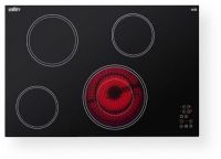 Summit Appliance CR4B30T11B 30" Wide 4-Burner Radiant Cooktop, Black; EuroKera Glass Surface; ADA Compliant Design; Child Lock Safety Feature; Dual Cooking Zone; Automatic Shutoff; 208-240V; Digital Touch Controls; 9 Power Levels; Safety Cut-off Function; Timer; UPC: 761101078793; Dimensions (HxWxD): 2.13" x 30.25" x 20.5"; Weight: 28 lbs (SUMMITAPPLIANCECR4B30T11B SUMMIT-APPLIANCE-CR4B30T11B SUMMITCR4B30T11B SUMMIT-CR4B30T11B CR4B30T11B) 