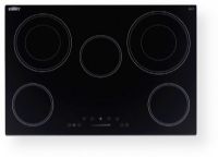 Summit Appliance CR5B30T7B 30" Wide 5-Burner Radiant Cooktop, Black; 208-240V Operation; Automatic Shutoff; Designed to Fit Common 29.5" x 19.62" Counter Cutouts; 9 Power Levels; EuroKera Glass Surface; Dual Cooking Zones; Automatic Shutoff; Warming Zone; Digital Touch Controls; Cord Not Included; UPC: 761101077543; Dimensions (HxWxD): 2.13" x 30.25" x 20.5"; Weight: 28 lbs (SUMMITAPPLIANCECR5B30T7B SUMMIT-APPLIANCE-CR5B30T7B SUMMITCR5B30T7B SUMMIT-CR5B30T7B CR5B30T7B) 