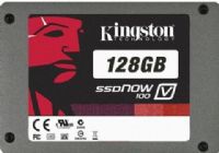 Kingston SV100S2/128GZ model SSDNow Internal hard drive, 2.5" x 1/8H Form Factor, 128 GB Capacity, Serial ATA-300 Interface Type, TRIM support Features, S.M.A.R.T. Compliant Standards, 300 MBps external Drive Transfer Rate, 250 MBps read / 230 MBps write Internal Data Rate, 1,000,000 hours MTBF, 1 x Serial ATA-300 - 7 pin Serial ATA Interfaces (SV100S2128GZ SV100S2-128GZ SV100S2 128GZ) 
