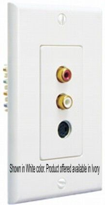 Unicom SVA-FS2AG-EI High-Res Wallmount Audio/S-Video Module, Ivory, Converts High-Res Audio/Video to UTP, up to 100 meters over Category 5e Cable, S-Video Connector for Hi-Res Video RCA ports for Stereo Left and Right, Wall-mountable, Features Impedance Matching Transformers (SVAFS2AGEI SVAFS2AG-EI SVA-FS2AGEI SVA-FS2AG SVAFS2AG)