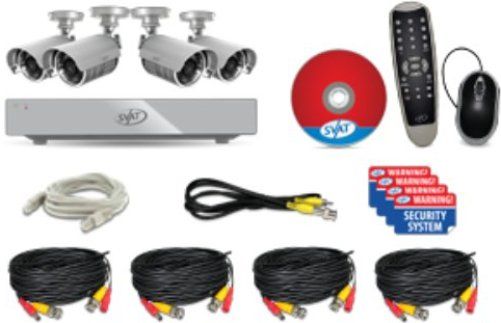 svat security system with 4 outdoor cameras