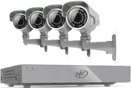 SVAT Electronics 11024 Eight Channel Smart Security DVR with 4 Ultra Hi-Res Outdoor 100ft Night Vision Cameras 500GB HDD & Smartphone Compatibility, Linux Operating System, H.264 Video Compression, G.711 Audio Compression, 2 USB Ports, Pre Recording Max 10 seconds, Post Recording Max 5 minutes, NTSC/PAL Video Format, UPC 871363020611 (SVAT11024 11-024 110-24)