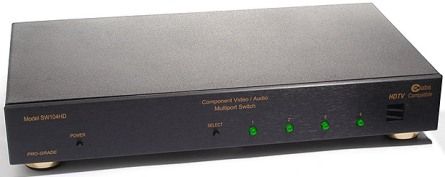 CE Labs SW104HD HDTV/Component A/V Remote Switcher, 4 Component Video Video Inputs, 2 Component Video Video Outputs, 4 S/PDIF digital audio and 4 Stereo Audio Audio Inputs, 2 S/PDIF digital audio and 2 Stereo Audio Audio Outputs, Allows user to connect up to 4 HD, Sources without having to swap cables (SW104HD SW 104HD SW-104HD SW104 CEISW 104HD CEISW-104HD CEISW104HD)