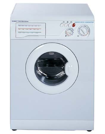 Summit SW-1122, Capacity 11.0 pounds, Dryer White, Stainless steel drum 11 pound (5 kilo) capacity, Multi cycle, 50 cycle, 1000 rpm, 220 Volt, Dimensions 33 1/2