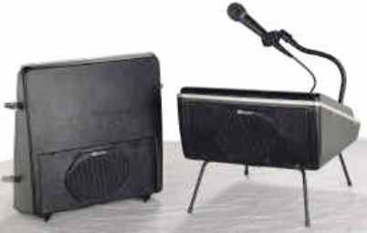 Amplivox SW122A Wireless Showstyle Roving Rostrum Tabletop PA System, For audiences up to 1500, For rooms up to 15000 sq. ft., Luggage style case opens to become sound system lectern with retractable legs, 50W multimedia stereo amplifier with built-in receiver (SW-122A SW122 SW122-A SW-122)