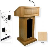 Amplivox SW3020 Wireless Victoria Lectern, Maple; For audiences up to 3250 people and room size up to 26000 Sq ft; Built-in UHF 16 channel wireless receiver (584 MHz - 608 MHz); Choice of wireless mic, lapel and headset, flesh tone over-ear, or handheld microphone; 150 watt multimedia stereo amplifier; UPC 734680130275 (SW3020 SW3020MP SW3020-MP SW-3020-MP AMPLIVOXSW3020 AMPLIVOX-SW3020MP AMPLIVOX-SW3020-MP) 