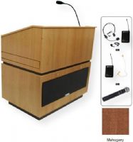 Amplivox SW3030 Wireless Coventry Lectern with Sound System, Mahogany; For audiences up to 3250 and Room size up to 26000 Sq ft; Built-in UHF 16 channel wireless receiver (584 MHz - 608 MHz); Choice of wireless mic, lapel and headset, flesh tone over-ear, or handheld microphone; 150 watt multimedia stereo amplifier; UPC 734680130312 (SW3030 SW3030MH SW3030-MH SW-3030-MH AMPLIVOXSW3030 AMPLIVOX-SW3030MH AMPLIVOX-SW3030-MH) 