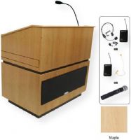 Amplivox SW3030 Wireless Coventry Lectern with Sound System, Maple; For audiences up to 3250 and Room size up to 26000 Sq ft; Built-in UHF 16 channel wireless receiver (584 MHz - 608 MHz); Choice of wireless mic, lapel and headset, flesh tone over-ear, or handheld microphone; 150 watt multimedia stereo amplifier; UPC 734680130374 (SW3030 SW3030MP SW3030-MP SW-3030-MP AMPLIVOXSW3030 AMPLIVOX-SW3030MP AMPLIVOX-SW3030-MP) 