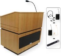 Amplivox SW3030 Wireless Coventry Lectern with Sound System, Oak; For audiences up to 3250 and Room size up to 26000 Sq ft; Built-in UHF 16 channel wireless receiver (584 MHz - 608 MHz); Choice of wireless mic, lapel and headset, flesh tone over-ear, or handheld microphone; 150 watt multimedia stereo amplifier; UPC 734680130305 (SW3030 SW3030OK SW3030-OK SW-3030-OK AMPLIVOXSW3030 AMPLIVOX-SW3030OK AMPLIVOX-SW3030-OK) 