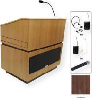 Amplivox SW3030 Wireless Coventry Lectern with Sound System, Walnut; For audiences up to 3250 and Room size up to 26000 Sq ft; Built-in UHF 16 channel wireless receiver (584 MHz - 608 MHz); Choice of wireless mic, lapel and headset, flesh tone over-ear, or handheld microphone; 150 watt multimedia stereo amplifier; UPC 734680130350 (SW3030 SW3030WT SW3030-WT SW-3030-WT AMPLIVOXSW3030 AMPLIVOX-SW3030WT AMPLIVOX-SW3030-WT) 