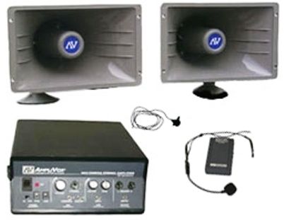 Amplivox SW312 Wireless Sound Cruiser Mobile PA System, SW805A amplifier with built-in wireless receiver and with headset and lapel mics, and transmitter, DC car adapter and cables included, Reach crowds up to 3000 people, Wireless mics give you up to 300 to roam (SW-312 SW 312)