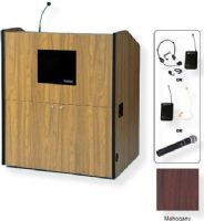 Amplivox SW3430 Wireless Multimedia Smart Podium, Mahogany; For audiences up to 1950 people and room size up to 19450 Sq ft; Built-in UHF 16 channel wireless receiver (584 MHz - 608 MHz); Choice of wireless mic, lapel and headset, flesh tone over-ear, or handheld microphone; 150 watt multimedia stereo amplifier; UPC 734680134310 (SW3430 SW3430MH SW3430-MH SW-3430-MH AMPLIVOXSW3430 AMPLIVOX-SW3430MH AMPLIVOX-SW3430-MH) 