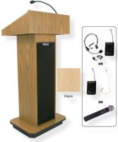Amplivox SW505 Wireless Executive Sound Column Lectern, Maple; For audiences up to 1950 people and room size up to 19450 Sq ft; Built-in UHF 16 channel wireless receiver (584 MHz - 608 MHz); Choice of wireless mic, lapel and headset, flesh tone over-ear, or handheld microphone; 150 watt multimedia stereo amplifier; UPC 734680150570 (SW505 SW505MP SW505-MP SW-505-MP AMPLIVOXSW505 AMPLIVOX-SW505MP AMPLIVOX-SW505-MP) 
