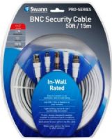 Swann SWPRO-15MFR In-Wall Rated 50ft/15m BNC Cable; Easy to connect co-ax extension with in-wall rating for in-wall installations; Add 50ft/15m of distance to your camera; Tight locking, secure & can't accidentally disconnect; 75 ohm, double shielded & weather resistant to withstand harsh conditions; Send power to your camera via this cable (SWPRO15MFR SWPRO 15MFR) 