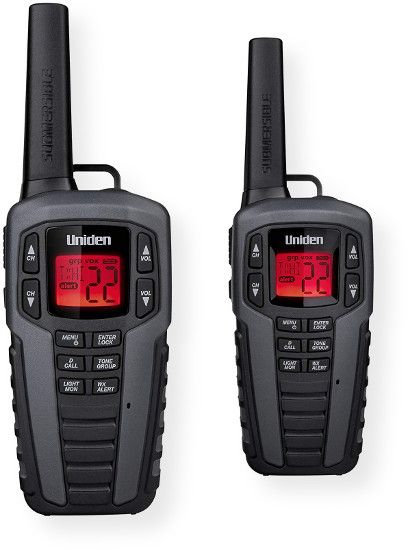 Uniden SX3772CKHS Two way Radio w/Charger & Headset; Black;  22 Channels (15 GMRS /7 FRS Channels); 7 Weather Channels;  142 Privacy Codes; Up to 37 Mile Range; Internal VOX Circuitry; TRU Waterproof (IPX7/JIS7) Submersible and Floats; Direct Call with Name Display; 143 Group Codes; Silent Mode; UPC 050633102138 (SX3772CKHS SX3772-CKHS SX3772CKHSRADIO SX3772CKHS-RADIO SX3772CKHSUNIDEN SX3772CKHS-UNIDEN) 