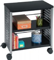 Safco 1604BL Scoot™ Mobile Bookcase-2 Shelf, Perforated steel with eye-catching pattern,2 Number of Shelving, Rolls on four casters - two locking, 70 Lbs Shelf Weight Capacity, 0.75'' Laminate top, Laminated top made of 3/4" particleboard, Powder-coated finish, Stabilizing feet with adjustable floor levelers, Adjustable-height back-rail book stop, 27" H x 25" W x 15.5" D Overall, UPC 073555160420 (1604BL 1604-BL 1604 BL SAFCO1604BL SAFCO-1604BL SAFCO 1604BL) 