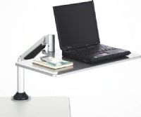 Safco 2132SL Desktop Sit/Stand Laptop Workstation, Fits Desk Size up to 3" thick, 12.25" Adjustability - Height, 11 lbs. Capacity - Weight, 26" W x 13.25" D Platform Size, Versatile laptop work surface, Mounts to any tabletop, Easy lift operation, Cable management system, Swivels away when desired, Promotes better posture, For optimal viewing, Saves desk space, UPC 073555213218 (2132SL 2132-SL 2132 SL SAFCO2132SL SAFCO-2132-SL SAFCO 2132 SL)  