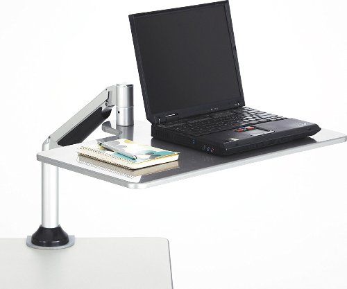 Safco 2132SL Desktop Sit/Stand Laptop Workstation, Fits Desk Size up to 3