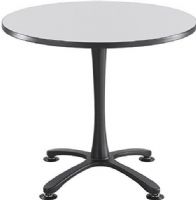 Safco 2472GRBL Cha-Cha Sitting-Height X-Base Round Table, 1" Worksurface Height, 36" W x 36" DTop Dimensions, X-shaped base, Leg levelers, Steel base, Powder coat finish, Rounded tabletop, Standard sitting height, 3mm vinyl t-molded edging, UPC 073555247220, Gray Tabletop and black base Finish (2472GRBL 2472-GRBL 2472 GRBL SAFCO2472GRBL SAFCO-2472-GRBL SAFCO 2472 GRBL) 