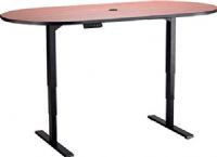 Safco 2544CYBL Electric Height-Adjustable Teaming Table, Racetrack, 72" x 36", Bistro-height, Racetrack tabletop - 72 x 36", 42.50"W x 27.50" D x 2.75" H Base Dimensions, Rated up to 350 lbs, Adjusts from 24.50" to 50"H, including 1" work surface at 1.5" per second, 1" High Pressure Laminate Top Material Thickness, Cherry top, Black base Finish, UPC 073555254419 (2544CYBL 2544-CY-BL 2544 CY BL SAFCO2544CYBL SAFCO-2544-CY-BL SAFCO 2544 CY BL) 