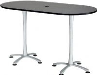 Safco 2550ANSL Cha-Cha Bistro-Height Racetrack Conference Table, All tops have 1", high-pressure laminate with 3mm vinyl t-molded edging, Racetrack Top - 72" x 36" Bistro-height, With x style base, Leg levelers for uneven surfaces, Asian night top and silver base, UPC 073555255089 (2550ANSL 2550-AN-SL 2550 AN SL SAFCO2550ANSL SAFCO-2550-AN-SL SAFCO 2550 AN SL) 