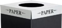 Safco 2990PA Square-Fecta Paper Lid, Silver, Laser cut inscriptions, Only for use with Safco Public Square bases, please order both, Compatible with all colors of 2981 26"H, 2982 32"H, 2983 38"H and 2984 44"H bases, UPC 073555299021 (2990PA 2990-PA 2990 PA SAFCO2990PA SAFCO-2990-PA SAFCO 2990 PA) 